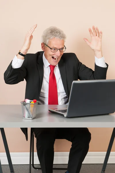 Seniorchef im Büro — Stockfoto