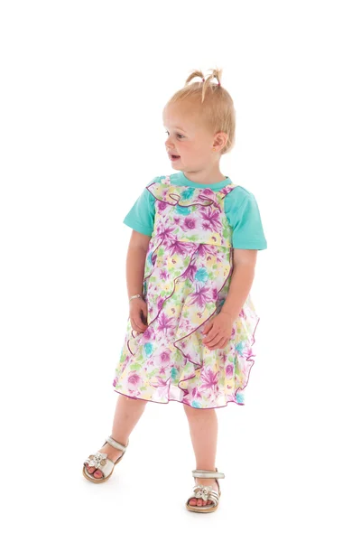 Toddler girl in summer dress — Stock Photo, Image