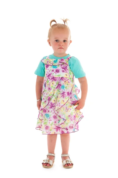 Toddler girl in summer dress — Stock Photo, Image