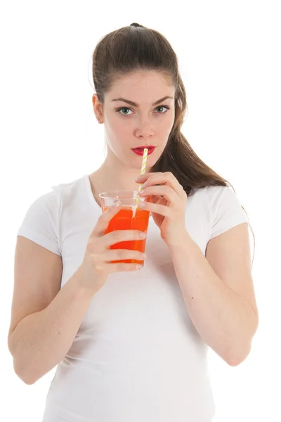 Chica bebiendo limonada —  Fotos de Stock