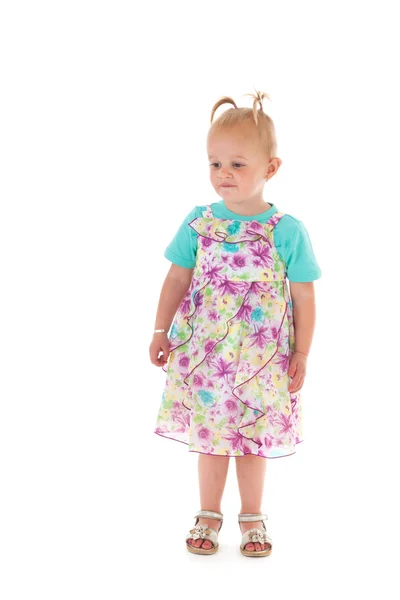 Toddler girl in summer dress — Stock Photo, Image