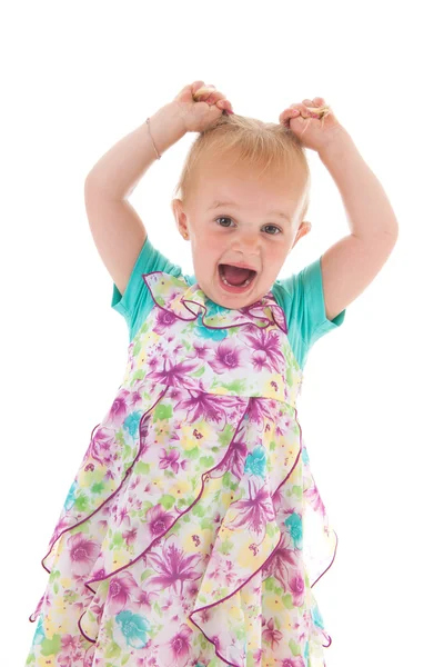 Toddler girl in summer dress — Stock Photo, Image