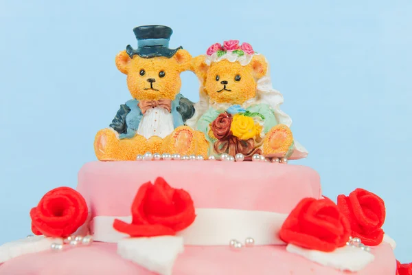 Kue pernikahan dengan beruang — Stok Foto