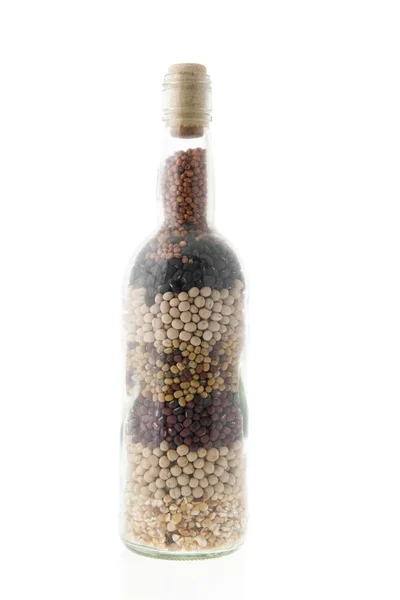 Butelka asortyment roślin strączkowych — Zdjęcie stockowe