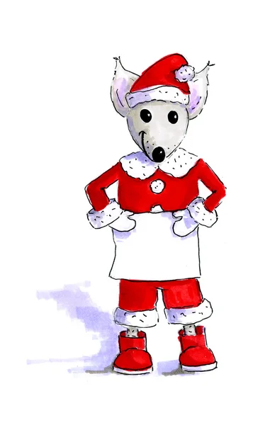Illustration Christmas mouse — Stock Photo, Image