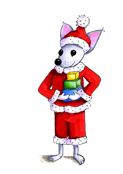 Illustration Christmas mouse — Stock Photo, Image