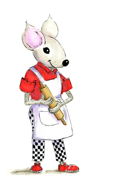 Illustration cook mouse — Stock Photo, Image