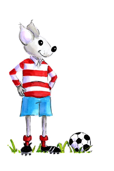 Illustration soccer mouse — Stock Photo, Image