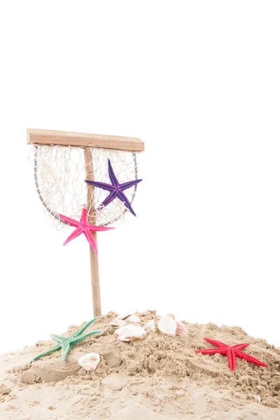 Beach with sand and toys — Stock Photo, Image