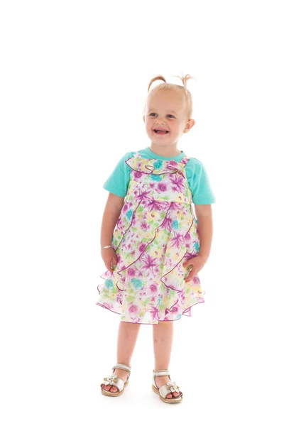 Toddler girl in summer dress — Stock Photo, Image