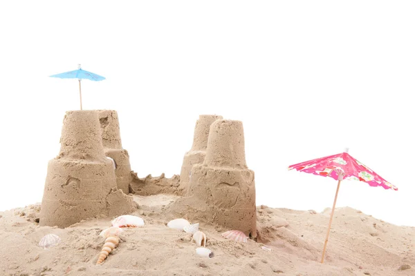 Playa con castillo de arena — Foto de Stock