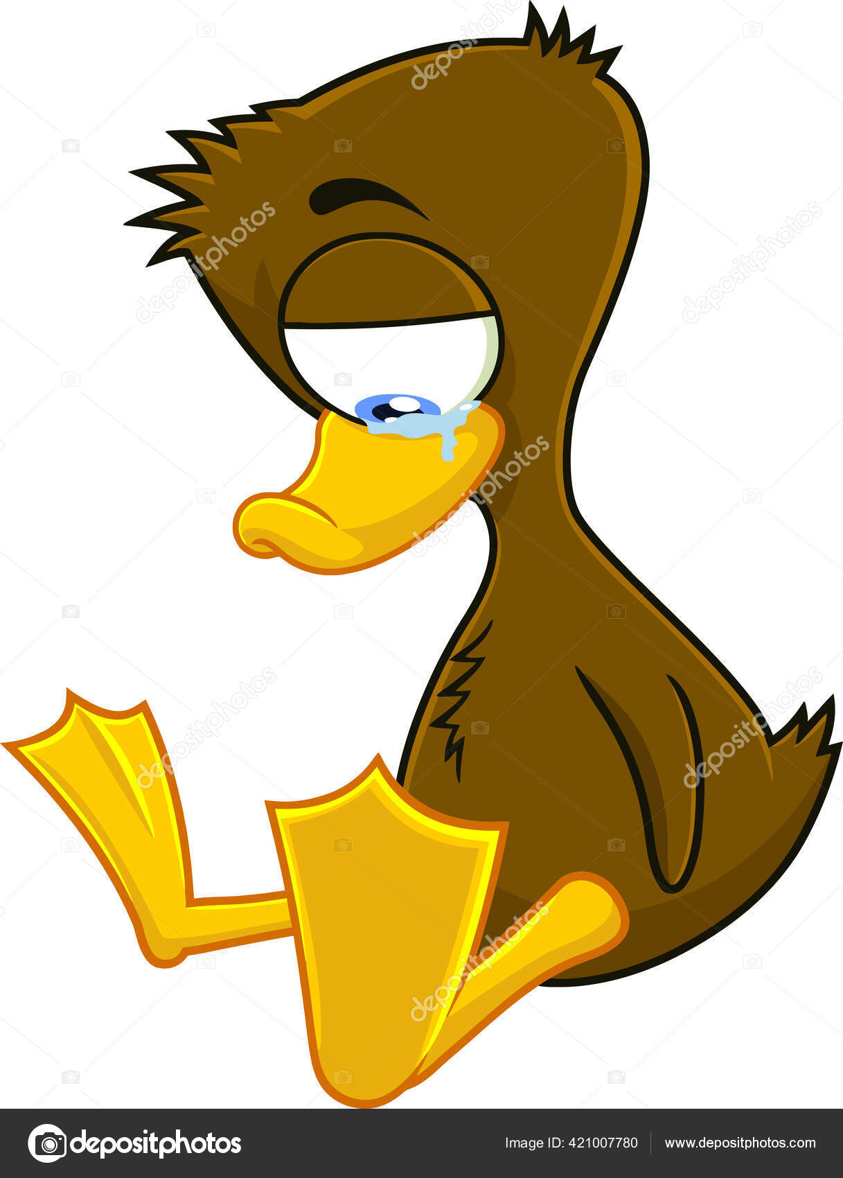 Image vectorielle Moche Personnage Dessin Animé Duckling Pleurer  Illustration Vectorielle Isolée Sur par ©HitToon - 421007780, image size:1217x1700