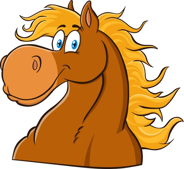 馬頭漫画マスコットキャラクター 白い背景に孤立したラスターイラスト — ストックベクタ