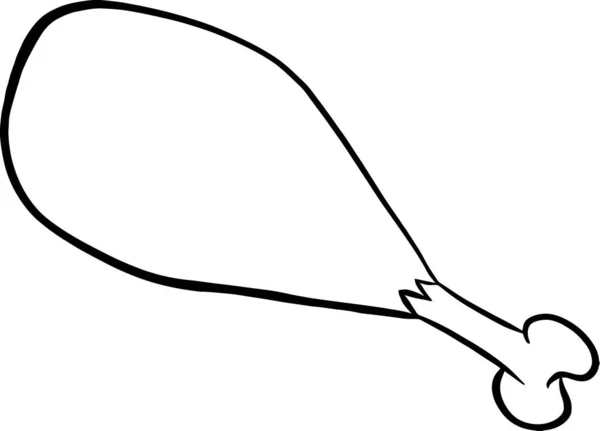 Černá Bílá Kreslená Kuřecí Noha Izolovaná Vektorová Ilustrace Bílém Pozadí — Stockový vektor