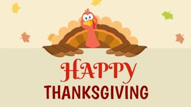 Turkey Bird çizgi film karakteri düz dizayn. Raster Koleksiyonu Beyaz Arkaplanda İzole Edildi