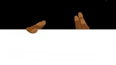 Hindi Kuşu Çizgi Filmi Boş İşaret Üzerine Karakter. 4K Animasyon Video Hareketi Grafikleri Arkaplansız