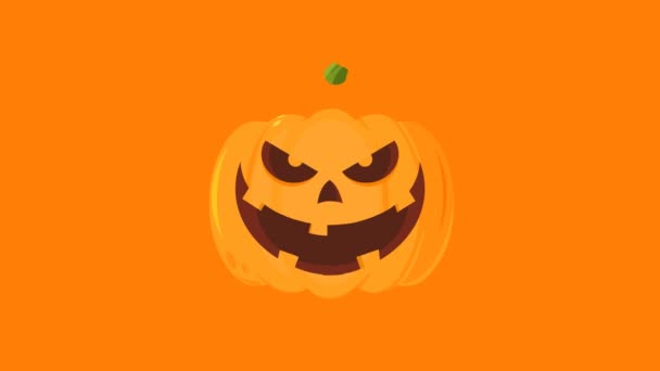 Caráter Desenhos Animados Abóbora Halloween Mal Sorridente Gráficos Movimento Vídeo — Vídeo de Stock