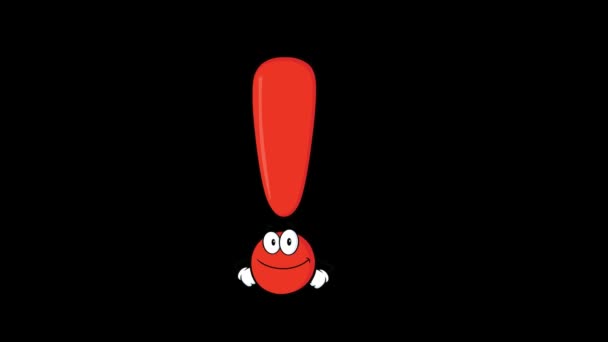 Utropstecken Mark Cartoon Character Peka Med Finger Animation Video Motion — Stockvideo