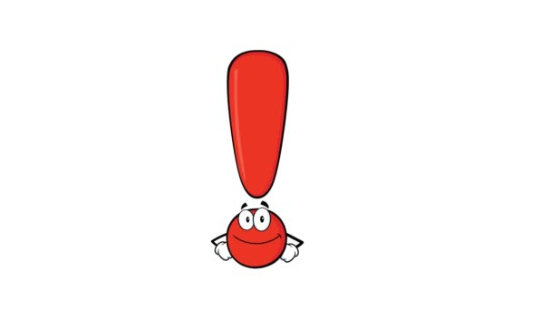 Exclamation Mark Cartoon Character Pointing Finger Animation Video Motion Graphics — Stock Video