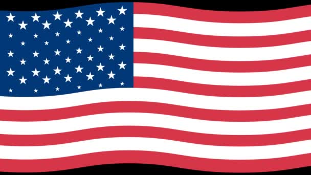 미국의 국기가 흔들렸다 배경없는 애니메이션 비디오 그래픽 — 비디오