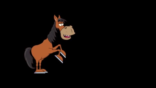 Horse Cartoon Χαρακτήρας Τρέξιμο Γραφικά Κίνησης Βίντεο Κινουμένων Σχεδίων Χωρίς — Αρχείο Βίντεο