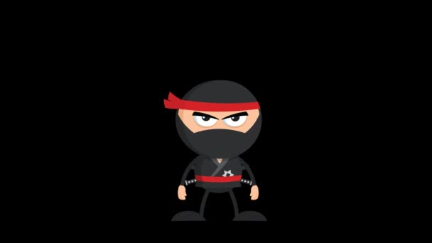 Angry Ninja Warrior Character Two Katana Animation Video Motion Graphics — Stock Video