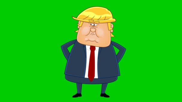 President Donald Trump Speaking Animation Video Motion Graphics Green Screen — Stock Video