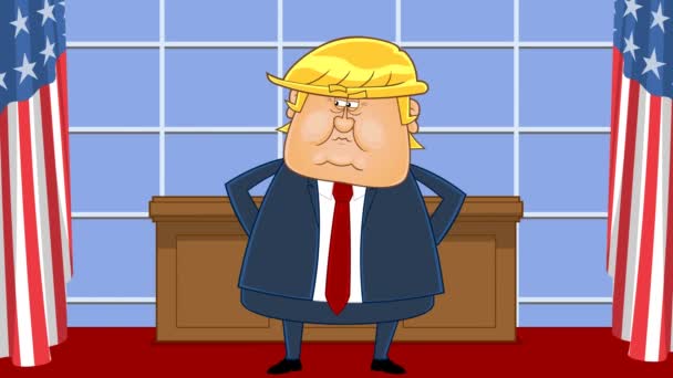 Trump Elnök Beszél Fehér Házban Animation Video Motion Grafikák Háttérrel — Stock videók