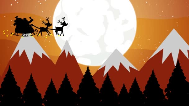Père Noël Personnage Bande Dessinée Agitant Animation Graphiques Mouvement Vidéo — Video
