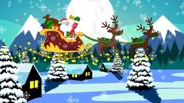 Babbo Natale Cartoon Character Waving Animazione Grafica Video Senza Sfondo — Video Stock