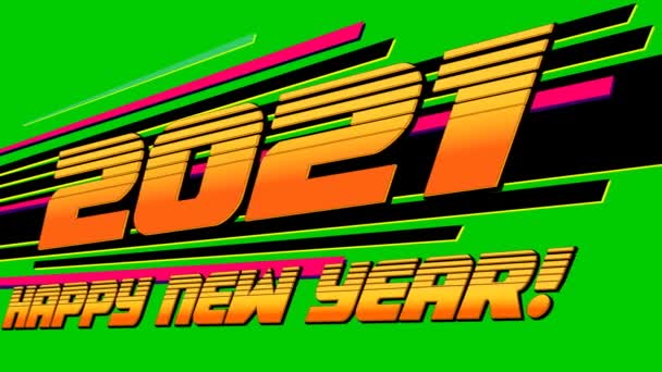 2021 Feliz Año Nuevo Texto Felicitación Gráficos Movimiento Vídeo Animación — Vídeo de stock