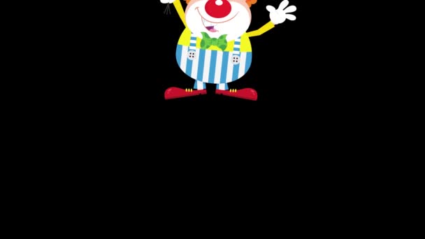 Lustige Clown Cartoon Figur Mit Luftballons Und Geburtstagstorte Animation Video — Stockvideo