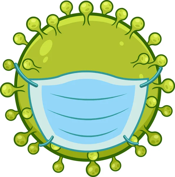 Coronavirus Covid Pathogenic Bacteria Face Mask Vector Illustration Isolated Transparent — 스톡 벡터