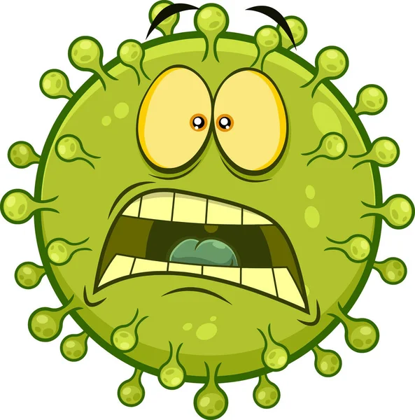 Panic Coronavirus Covid Pathogenic Bacteria Cartoon Emoji Character 사방이 곳에서 — 스톡 벡터
