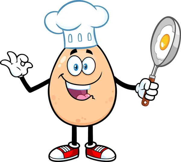 厨师卡通鸡蛋矢量插图 — 图库矢量图片