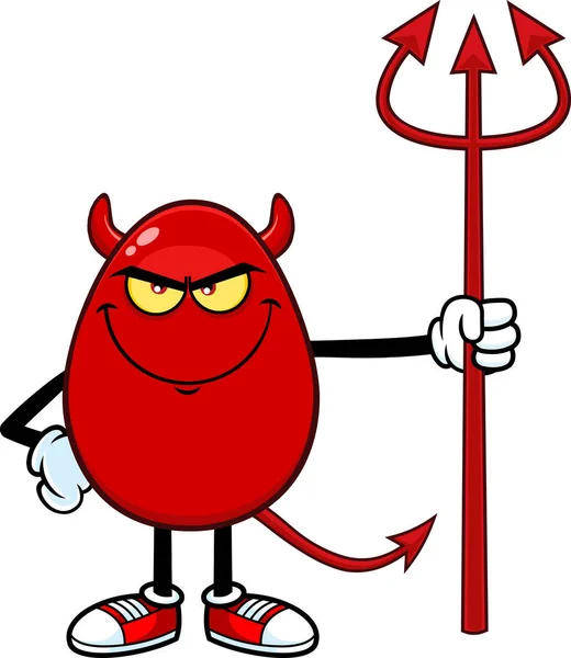 Devil Cartoon Egg Character Vector Illustration — Stock Vector