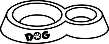 Yemek vektörü illüstrasyonu için köpek kasesi 