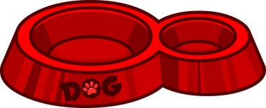 Yemek vektörü illüstrasyonu için köpek kasesi 