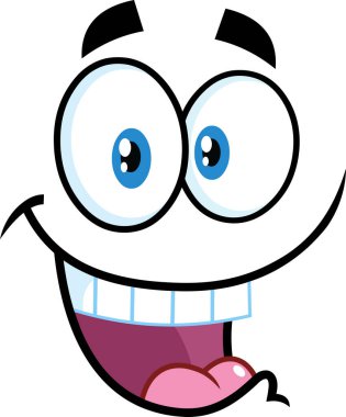 Gülen çizgi film suratının vektör çizimi 