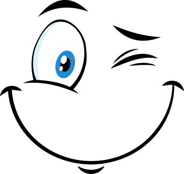 Kırpan çizgi film yüzünün vektör illüstrasyonu 