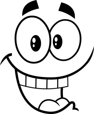 Mutlu çizgi film yüzünün vektör çizimi 