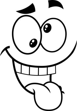 Çılgın çizgi film suratının vektör çizimi 