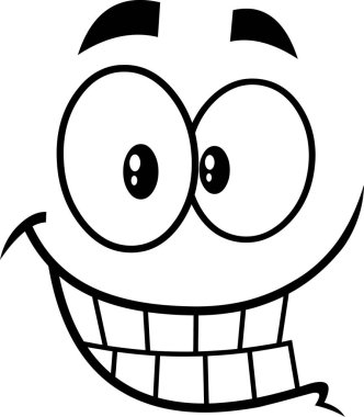 Gülen çizgi film suratının vektör çizimi 