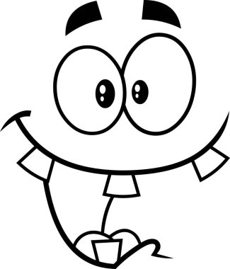 Çılgın çizgi film suratının vektör çizimi 