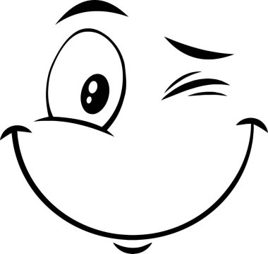 Kırpan çizgi film yüzünün vektör illüstrasyonu 