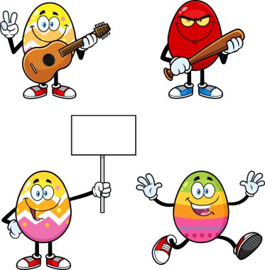 Karikatür yumurta kümesinin vektör çizimi