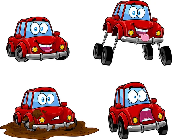 Vector Illustration Cartoon Set Cars — Stock Vector