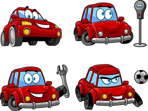 Vektor Illustration Von Cartoon Set Autos — Stockvektor