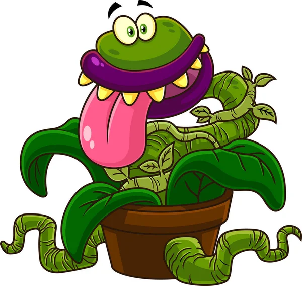 Vector Illustratie Van Cartoon Monster Bloem — Stockvector