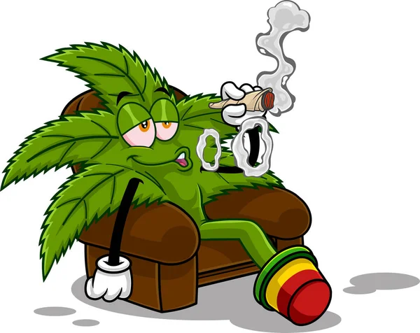 Ilustração Vetorial Cannabis Dos Desenhos Animados — Vetor de Stock